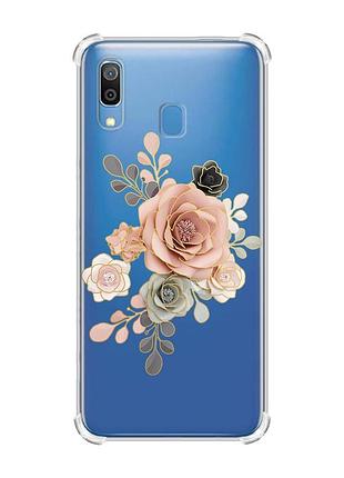 Чохол з потовщеними кутами на samsung galaxy a30 (2019)/a20 (2019) троянди (принт 275)