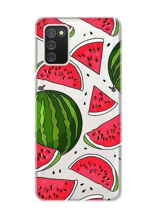 Прозорий чохол для samsung galaxy a02s :: кавуни (принт 341)