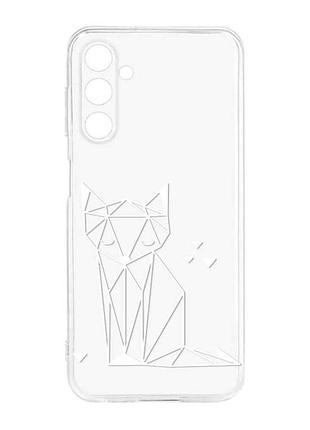 Прозрачный силиконовый чехол на samsung galaxy m14 :: лиса (принт 127)