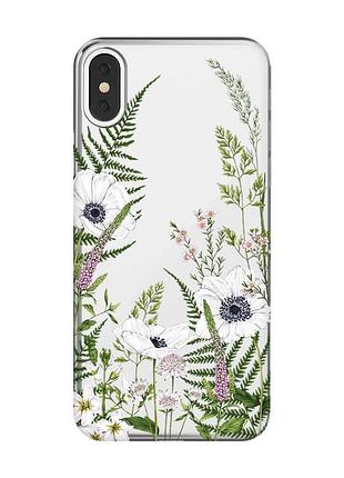Прозрачный чехол на iphone x / xs :: цветы полевые (принт 363)