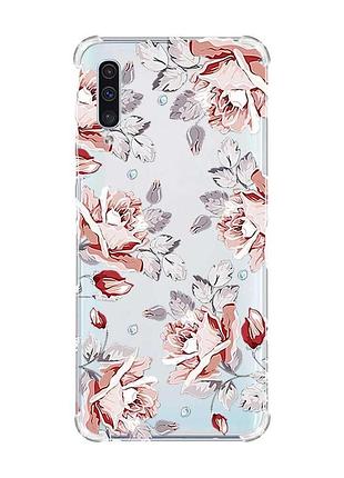 Чохол з потовщеними кутами на samsung galaxy а50 (2019) а505 :: фон троянди (принт 273)