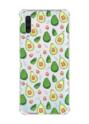 Чохол з потовщеними кутами на samsung galaxy а50 (2019) а505 :: авокадо з котиками (принт 301)