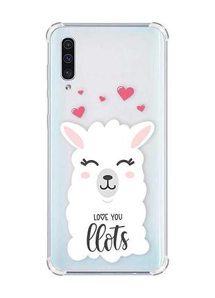 Чохол з потовщеними кутами на samsung galaxy а50 (2019) а505 :: лама (принт 94)