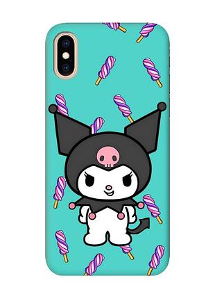 Матовый бирюзовый чехол на iphone xs max куроми (принт 390)