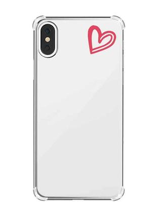 Чохол з потовщеними кутами на iphone x/xs :: сердечко червоне (принт 46)
