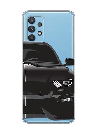 Прозорий чохол на samsung galaxy a32 авто чорне (принт 232)