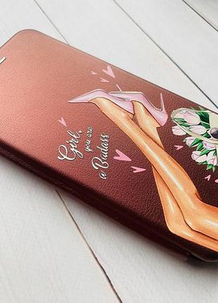 Чохол-книжка з малюнком для xiaomi redmi note 10 pro/10 pro max бордовий :: ніжки (принт 62) 2