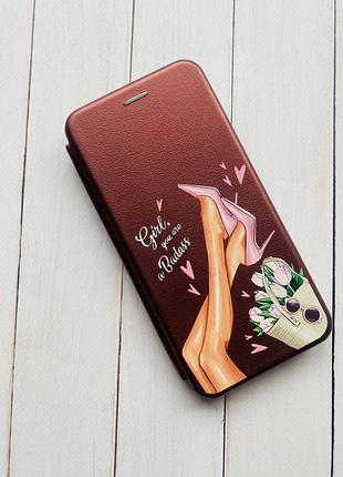Чохол-книжка з малюнком для xiaomi redmi note 10 pro/10 pro max бордовий :: ніжки (принт 62) 3