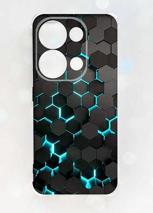 Чехол с утолщёнными углами на xiaomi redmi note 13 pro 4g :: соты 3d (принт 357)