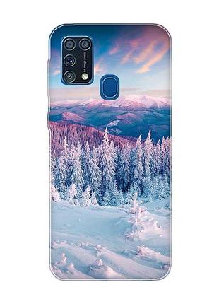 Чохол на samsung galaxy m31 зимові гори (принт 163)