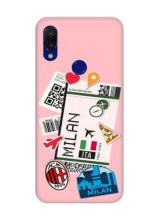 Матовий чохол з рожевими боками на xiaomi redmi 7 :: подорожі. італія /принт 325/