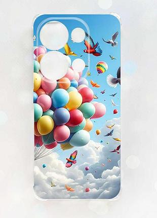 Чехол с утолщёнными углами на xiaomi redmi note 13 pro 4g :: воздушные шарики (принт 365)