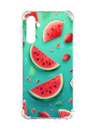 Чехол с утолщёнными углами на samsung galaxy a16 5g ломтики арбуза (принт 340)