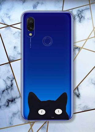 Прозорий чохол на xiaomi redmi 7 :: котик /принт 119/