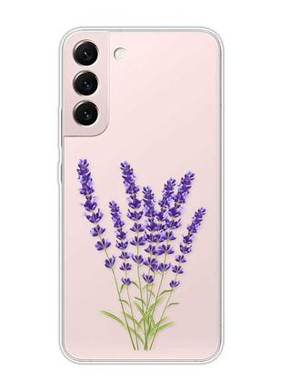 Прозрачный чехол на samsung galaxy s22 :: лаванда (принт 28)