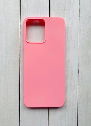 Силиконовый матовый чехол на xiaomi redmi 12 розовый
