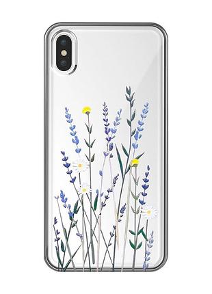 Прозорий чохол на iphone xs max :: польові квіти (принт 270)