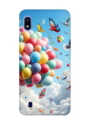 Матовий чохол з рожевими боками на samsung galaxy a10 (2019) a105 :: повітряні кульки (принт 365)