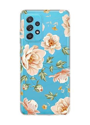 Прозрачный чехол на samsung galaxy a52 :: цветы пастельные (принт 277)