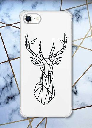 Чехол с утолщёнными углами на iphone 7/8/se 2020 :: олень (принт 128)