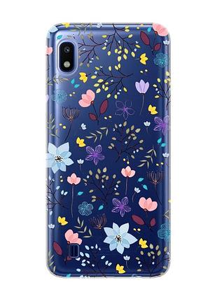 Прозрачный чехол на samsung galaxy a10 (2019) a105 :: цветочный фон (принт 267)