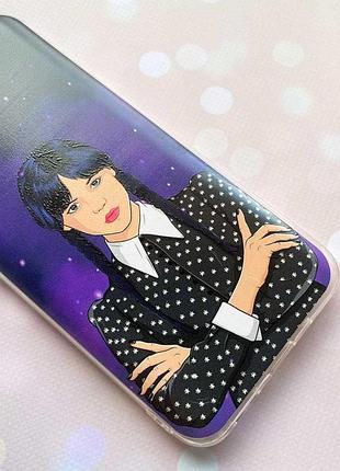 Чехол для xiaomi redmi note 10 pro/10 pro max :: девушка с косичками. уэнсдей (принт 208) 2
