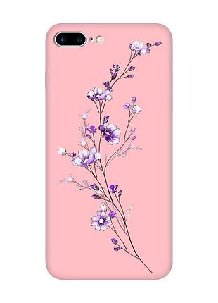 Матовий рожевий чохол на iphone 7 plus/8 plus :: гілочка квітів (принт 278)