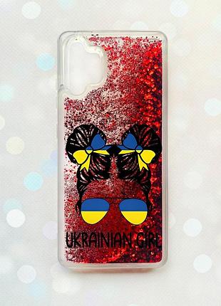 Чохол з плаваючими блискітками samsung galaxy a32 червоний :: українська дівчина (принт 113)