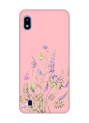Матовий рожевий чохол на samsung galaxy a10 (2019) a105 :: квіткова ідилія (принт 382)