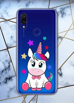 Прозорий чохол на xiaomi redmi 7 :: єдиноріг /принт 102/