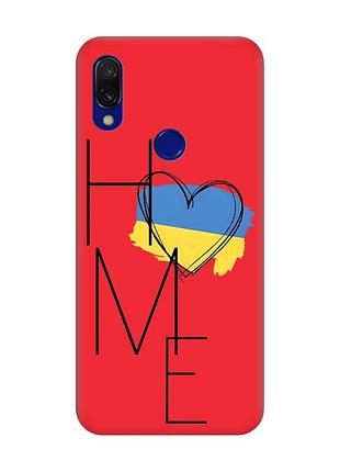 Матовий червоний чохол на xiaomi redmi 7 :: дім україна /принт 353/