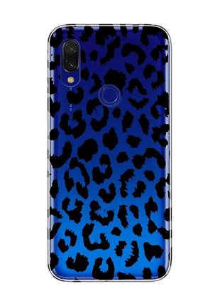 Прозрачный чехол на xiaomi redmi 7 :: леопардовый фон (принт 374)