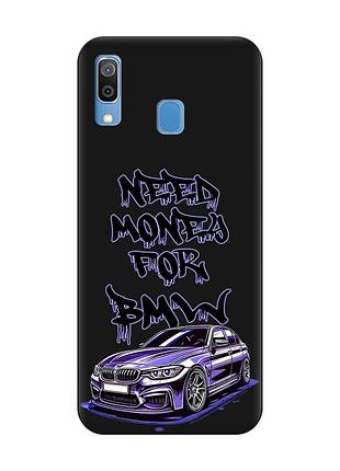 Матовый черный чехол на samsung galaxy a30 (2019)/a20 (2019) хочу бмв (принт 386)