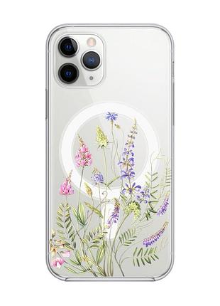 Магнітний чохол на iphone 11 pro max із підтримкою magsafe :: квіткова ідилія (принт 382)