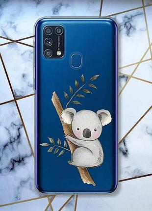 Прозорий чохол на samsung galaxy m31 коала принт 132