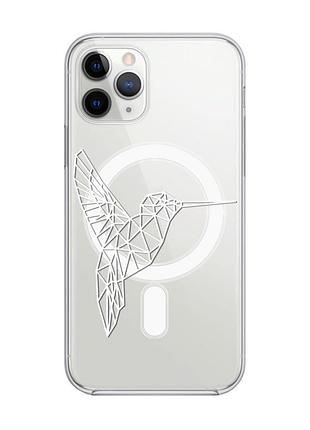 Магнітний чохол на iphone 11 pro max із підтримкою magsafe :: колібрі (принт 123)