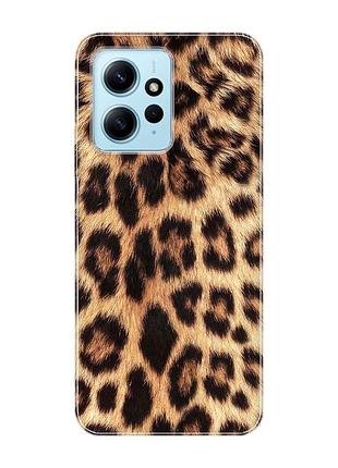 Матовый чехол на xiaomi redmi note 12 4g леопардовый дизайн (принт 383)