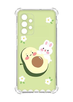 Чехол с утолщёнными углами на oppo a72 5g :: авокадо и зайчонок (принт 311)