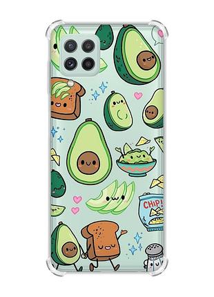 Чехол с утолщёнными углами на samsung galaxy a22 5g / a22s 5g :: милашки авокадо каваи (принт 305)