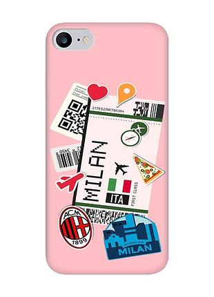 Матовый розовый чехол на iphone 7/8/se 2020 :: путешествия. италия (принт 325)