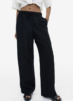 Чорні льняні штани h&m 🖤