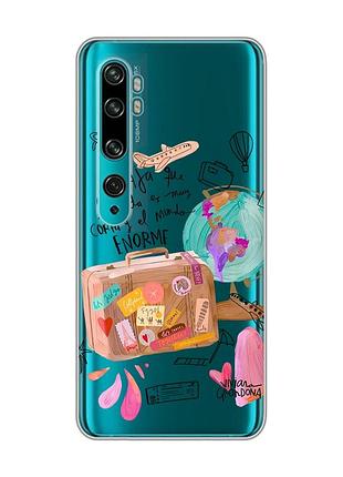 Прозорий чохол на xiaomi mi note 10/note 10 pro :: настрій подорожувати (принт 329)