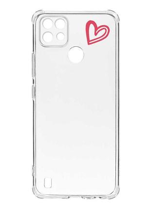 Чохол з потовщеними кутами на realme c21 :: сердечко червоне (принт 46)