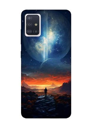 Чехол с розовыми боками на samsung galaxy a71 / a715 :: космос (принт 247)