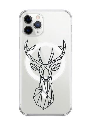 Магнітний чохол на iphone 11 pro max із підтримкою magsafe :: олень (принт 128)