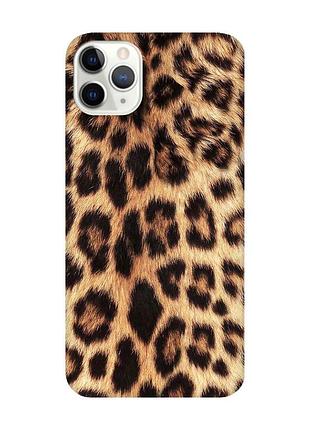 Матовый чехол с розовыми боками на iphone 11 pro (5.8) :: леопардовый дизайн (принт 383)