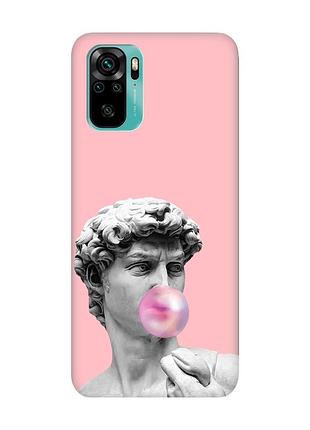 Матовый розовый чехол на xiaomi redmi note 10 / note 10s :: скульптура (принт 352)