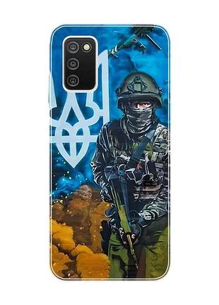 Чехол на samsung galaxy a03s :: защитник (патриотический принт 349)