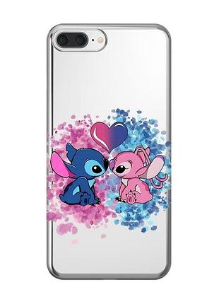 Прозорий чохол для iphone 7 plus / 8 plus стіч і ангел (принт 391)