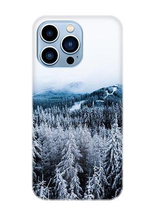 Магнітний чохол на iphone 13 pro max із підтримкою magsafe :: зимовий ліс (принт 164)
